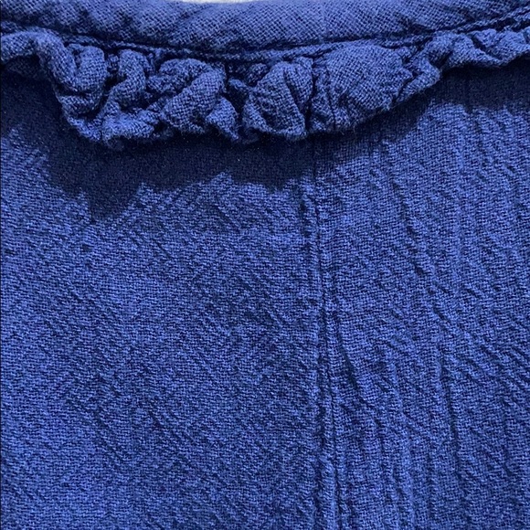 Santorini blue gauze cold-shoulder boho maxi dress - Picture 5 of 6